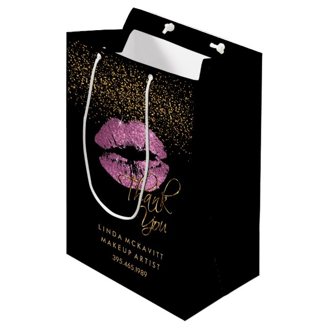 So Pink Glitter Lipstick - Thank You Medium Gift Bag (Front Angled)