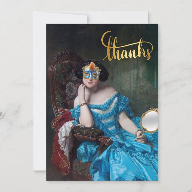  So Posh Masquerade Thank You Card (Front)