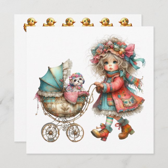 SO Precious Baby Buggy Theme Invitation (Front/Back)