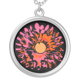 SO PRETTY FLOWER Bat Mitzvah Keepsake Memory Silver Plated Necklace