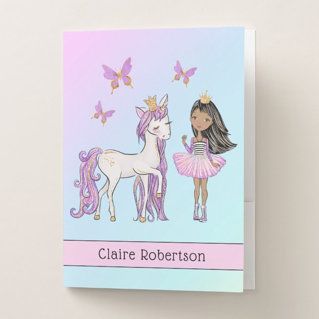 So Pretty My Unicorn School Pocket Folder (Front)