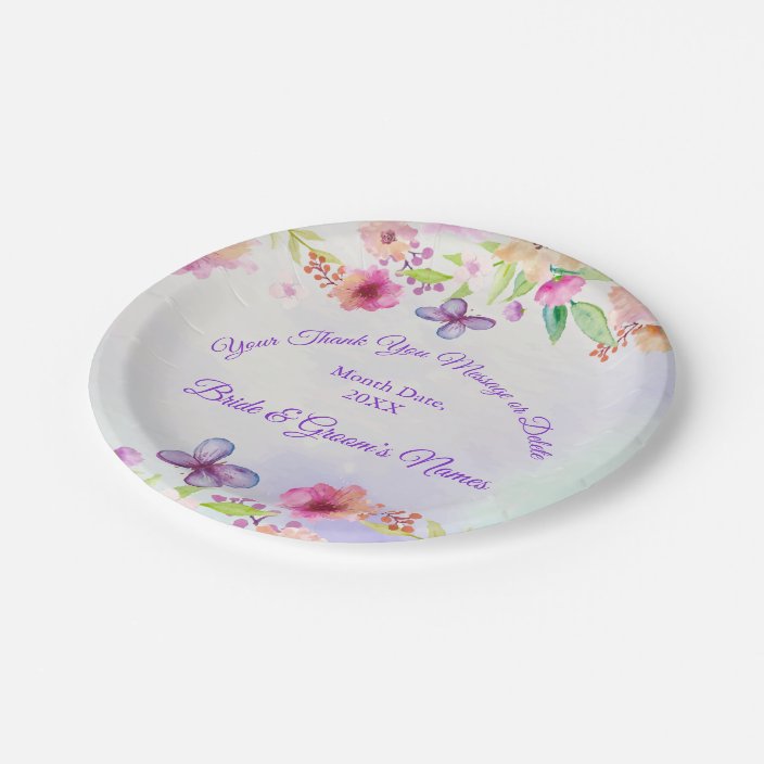 So Pretty, Personalized Paper Plates for Wedding
