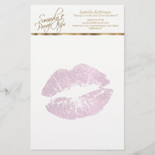So Pretty Pink Glitter Lips Stationery