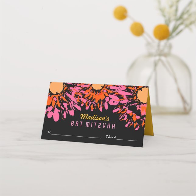 SO PRETTY SPRING Bat Mitzvah Seating Escort Card (Front)