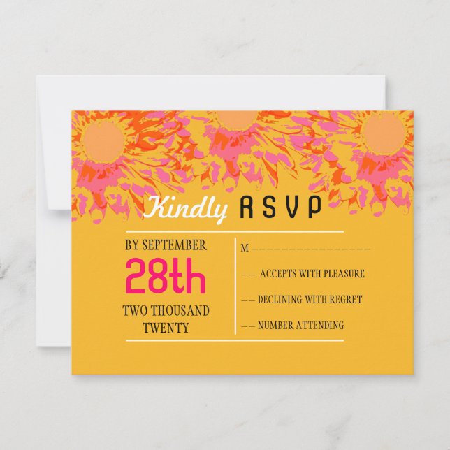 So Pretty Spring Flower Bat Mitzvah Reply Card (Front)