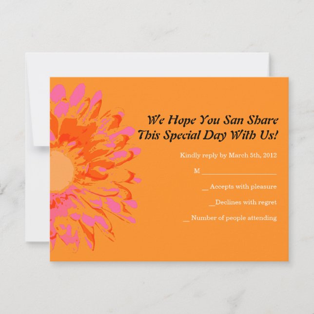 So Pretty Spring Flower Bat Mitzvah Reply Card (Front)