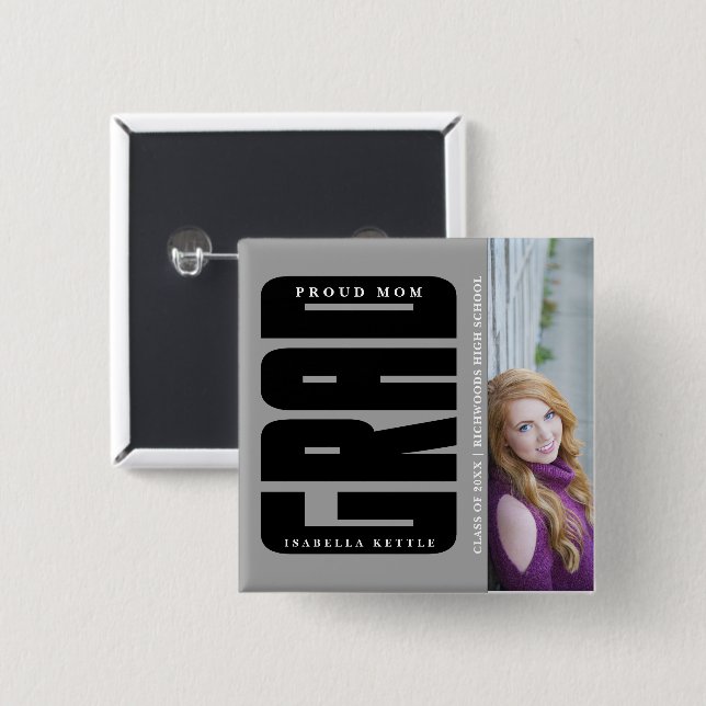 So Proud - DIY Grad Photo Memories Button (Front & Back)