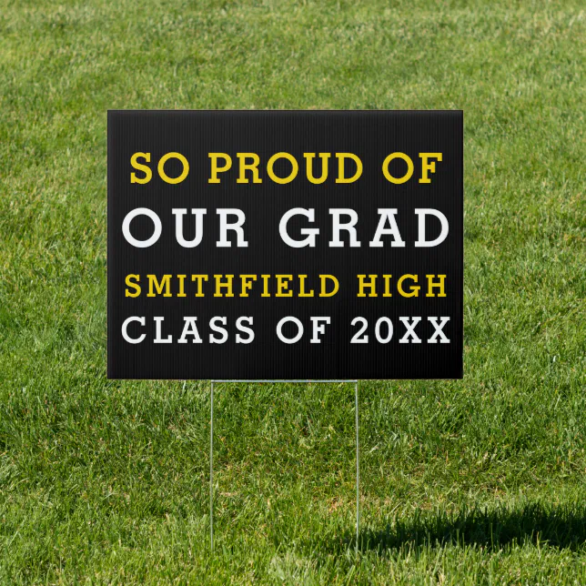 Example Grad Ou Sign So Proud of Our Grad Graduation Sign | Zazzle