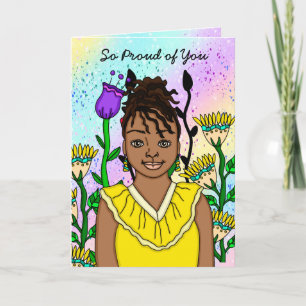 So Proud of You   Folk Art Girl Card