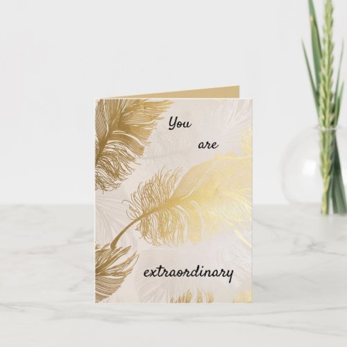 So Proud of You Gold Feather Card