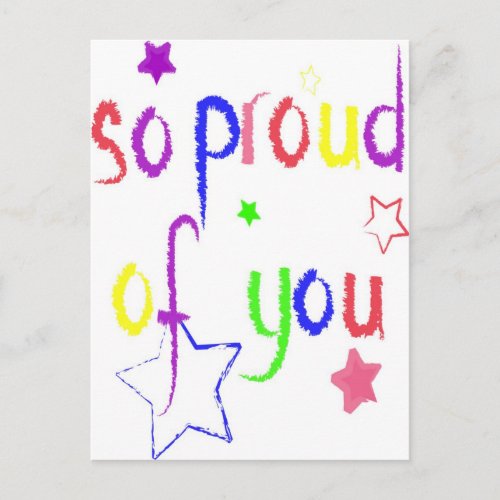 So proud of you postcard