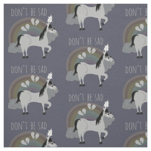 So Sad Emo Unicorn Fabric