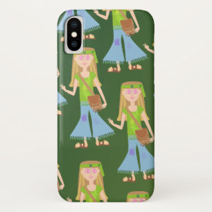 So Sassy Hippie Girl Retro Art Fun Pattern iPhone X Case
