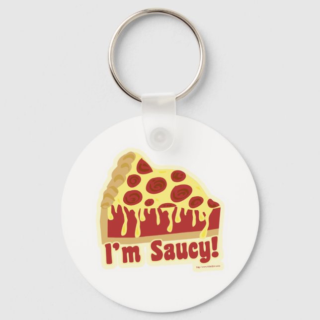 So Saucy Deep Pizza Keychain (Front)