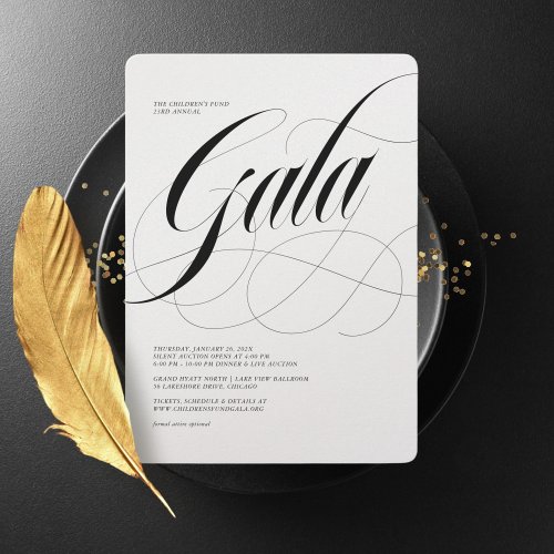 So Scripty Minimalist Gala Invitation