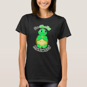 So Shelly Awkard Shy Funny Tortoise Turtle Illustr T-Shirt