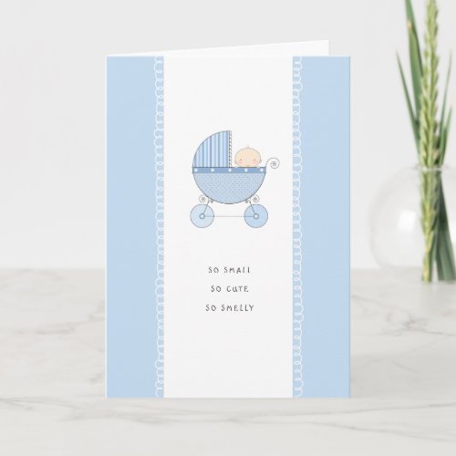 So Small So Cute New Baby Congrats  Blue Boy Card