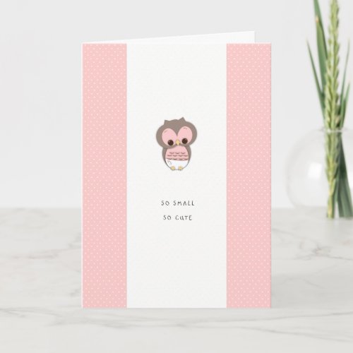 So Small So Cute New Baby Congrats  Pink Girl Card