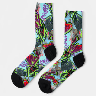 So soggy graffiti poster socks