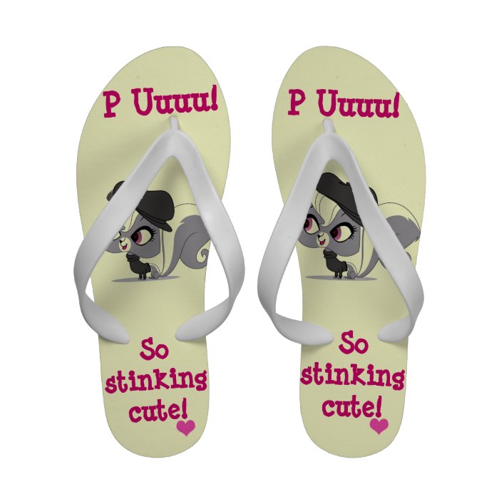 So Stinking Cute   Cute Skunk Flip Flop Sandals