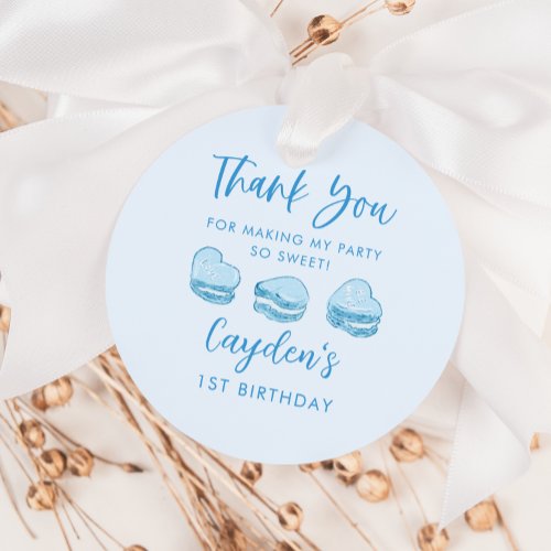 So Sweet Blue Hearts Valentine Birthday Party Favor Tags