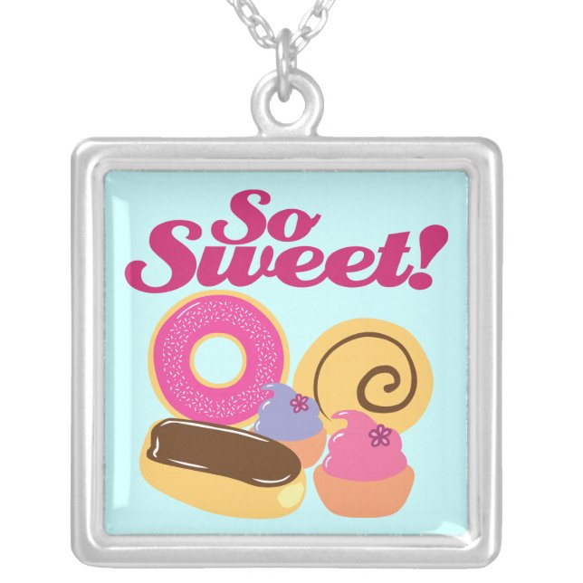 So Sweet Desserts Silver Plated Necklace (Front)