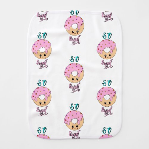So Sweet Doughnuts 2 June Jelly National Donut Day Baby Burp Cloth