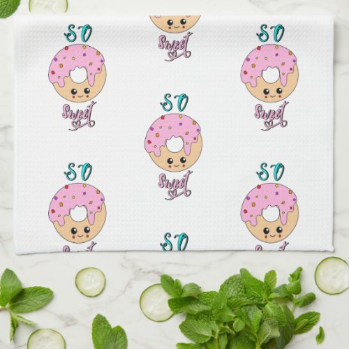 So Sweet Doughnuts 2 June Jelly National Donut Day Kitchen Towel