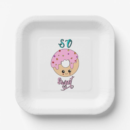 So Sweet doughnuts 2 June Jelly National Donut Day Paper Plates