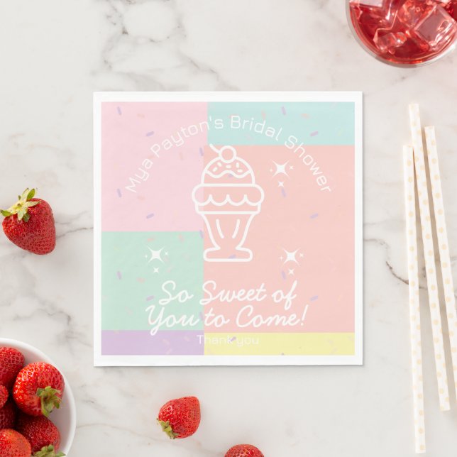 So Sweet of You to Come! Retro Ice Cream  Napkins (Insitu)