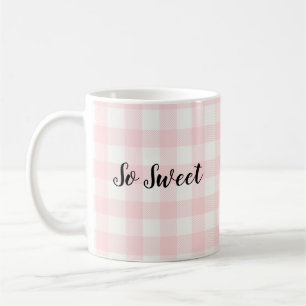So Sweet Pink Check Pattern Coffee Mug