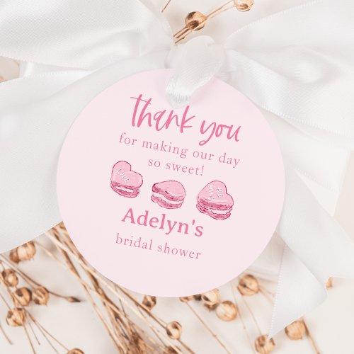 So Sweet Pink Hearts Bridal Shower Favor Tags