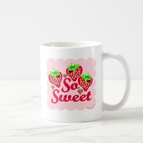 So Sweet Strawberries Cute Berry Cartoon Coffee Mug