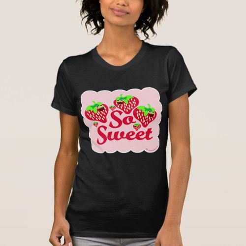 So Sweet Strawberry Cartoon Slogan T_Shirt