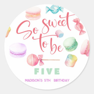 So sweet to be... kids birthday classic round sticker