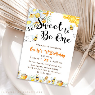 So Sweet To Be One 1st Birthday Invitation