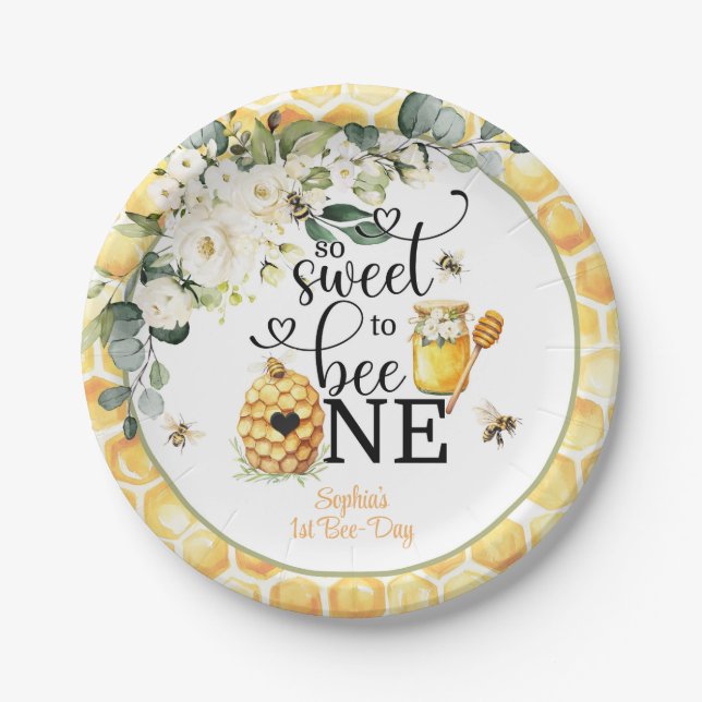 So Sweet to Be One 1st Birthday Plate (Front)