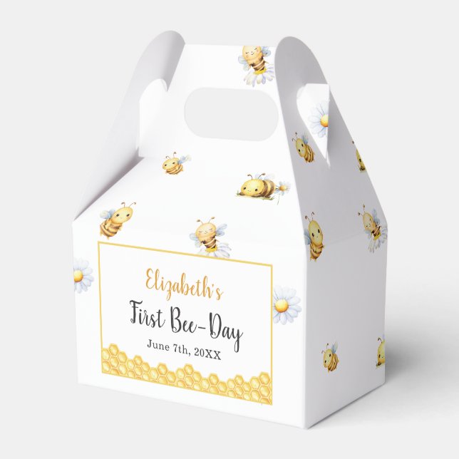  So Sweet To Bee Birthday Favor Boxes (Front Side)