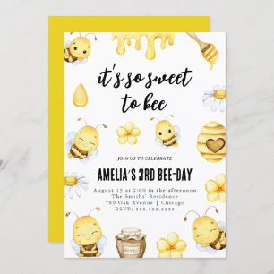 So sweet to bee birthday invitation Any Age