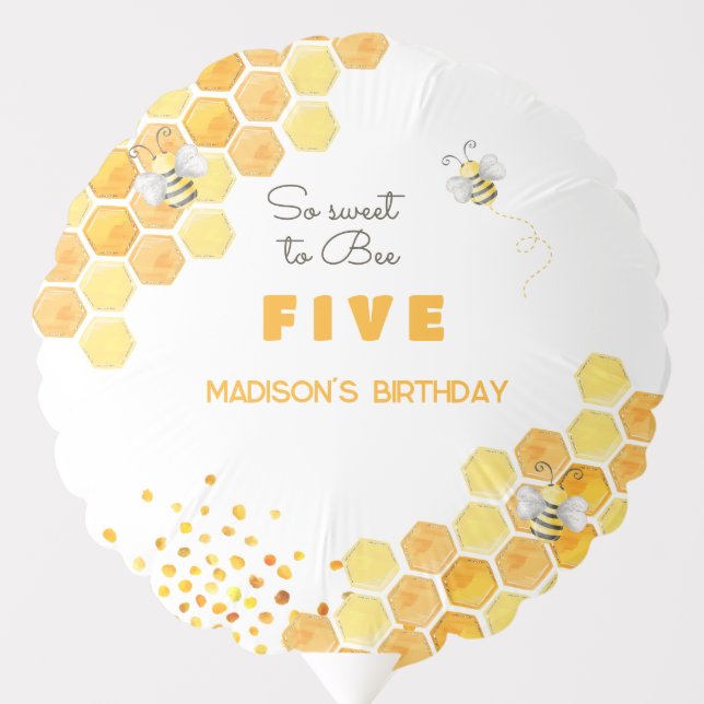 So sweet to bee kid birthday  balloon (Front)