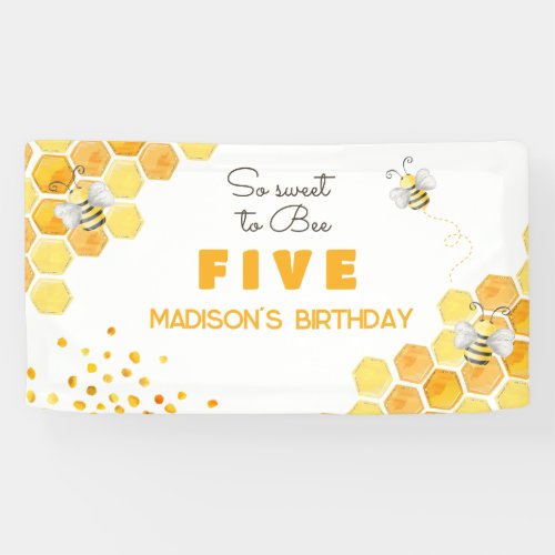 So sweet to bee kids birthday  banner