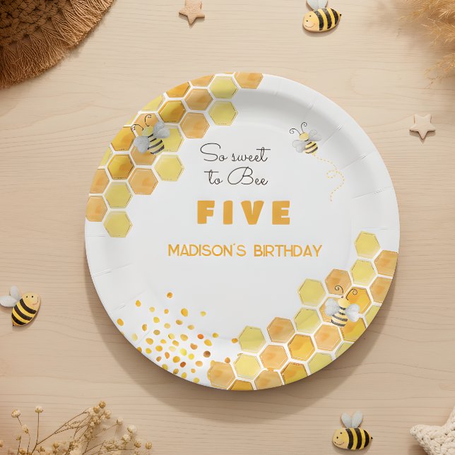 So sweet to bee kids birthday  paper plates (Creator Uploaded)