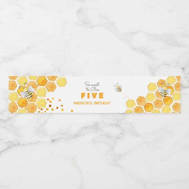 So sweet to bee kids birthday  water bottle label (Single Label)