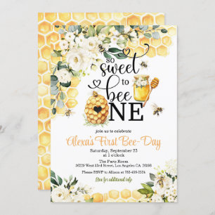 So Sweet to Bee One 1st Birthday Invitation