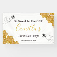 So Sweet to Bee One 1st Birthday Party Banner