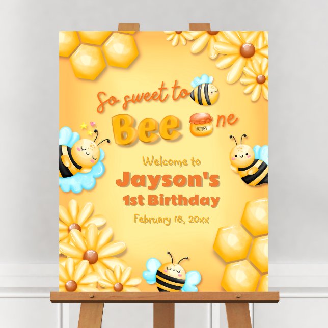 So Sweet to Bee One - 1st Birthday Welcome Sign (So Sweet to Bee One - 1st Birthday Welcome Sign)