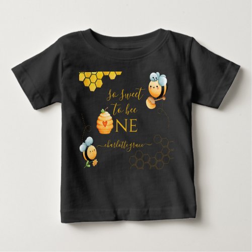 So Sweet To Bee One Bee Birthday Baby T_Shirt