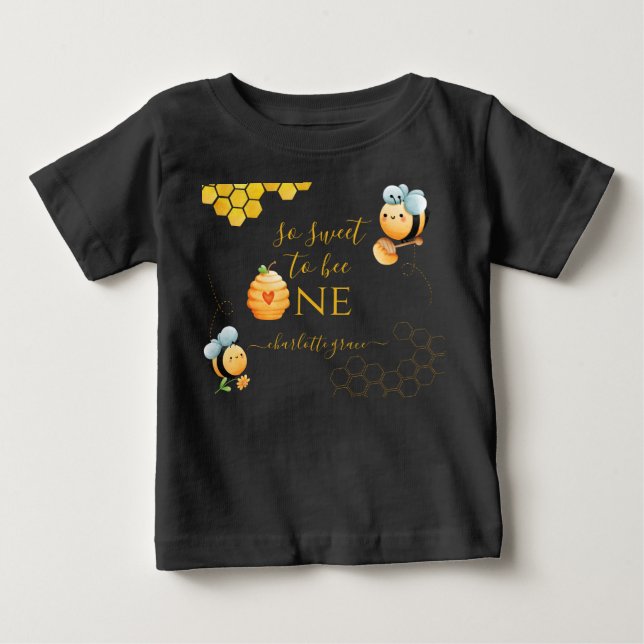 So Sweet To Bee One Bee Birthday Baby T-Shirt (Front)