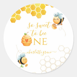 So Sweet To Bee One Bee Birthday Classic Round Sticker