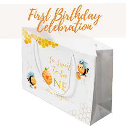 So Sweet To Bee One Bee Birthday Large Gift Bag